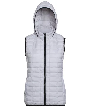 White - Women's honeycomb hooded gilet