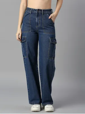 Women High Rise Denim Jeans(Size30)(Colorblue)