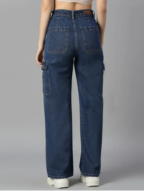 Women High Rise Denim Jeans(Size30)(Colorblue)