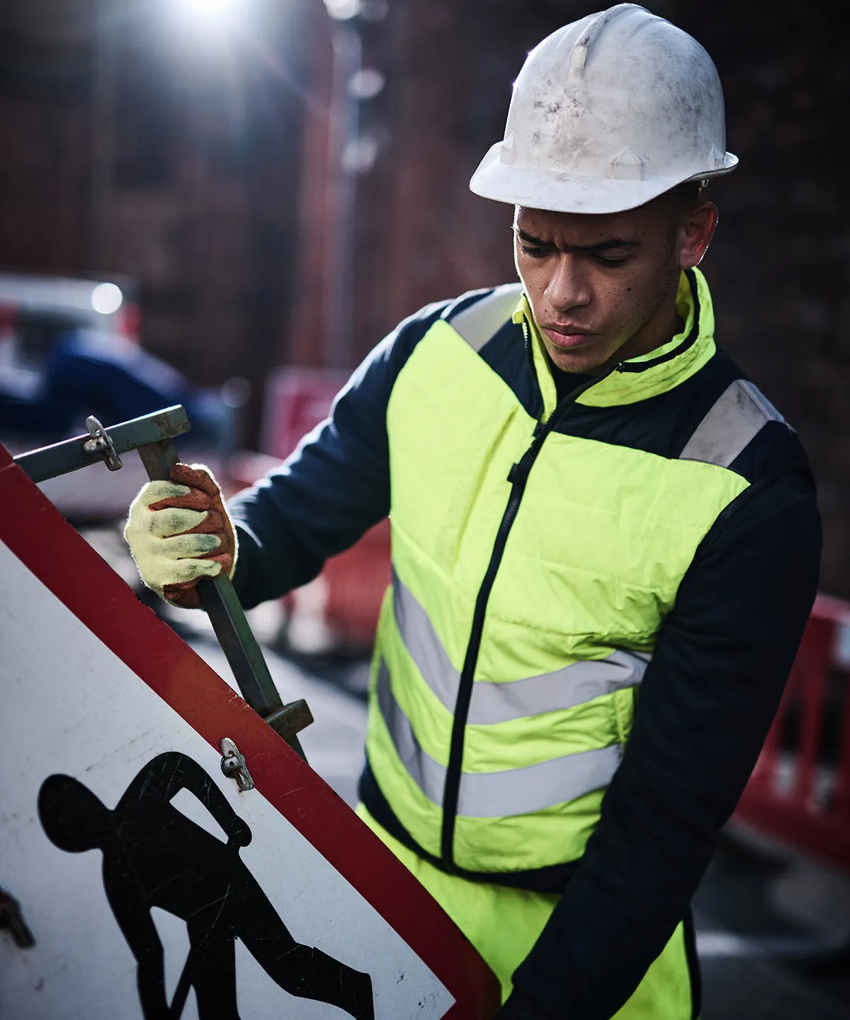 Yellow/Navy - Pro hi-vis thermal bodywarmer